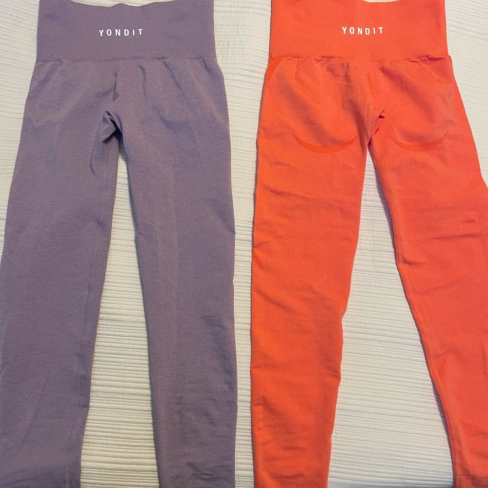 Brand new leggings, never worn! Yondit Official brand - lavender purple & coral
